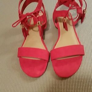 Red gladiator sandals